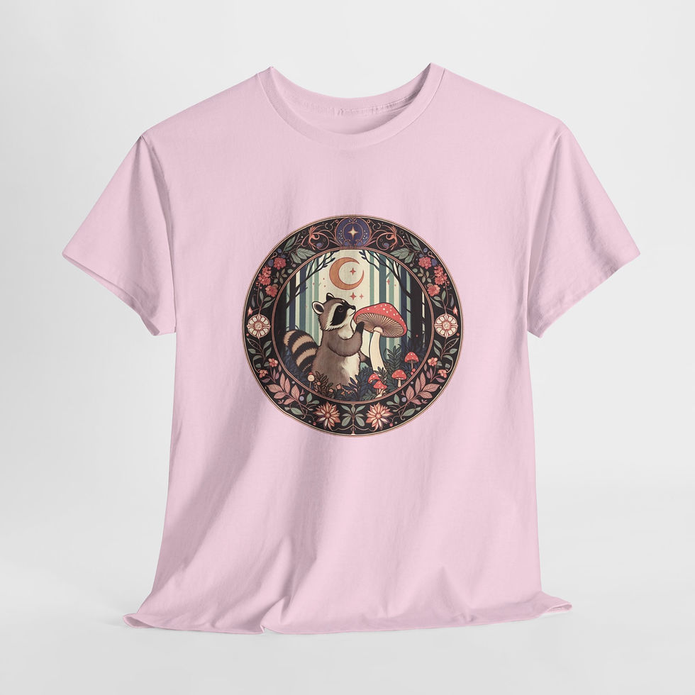 Thumbnail: Stargazing Raccoon Unisex Cotton Tee