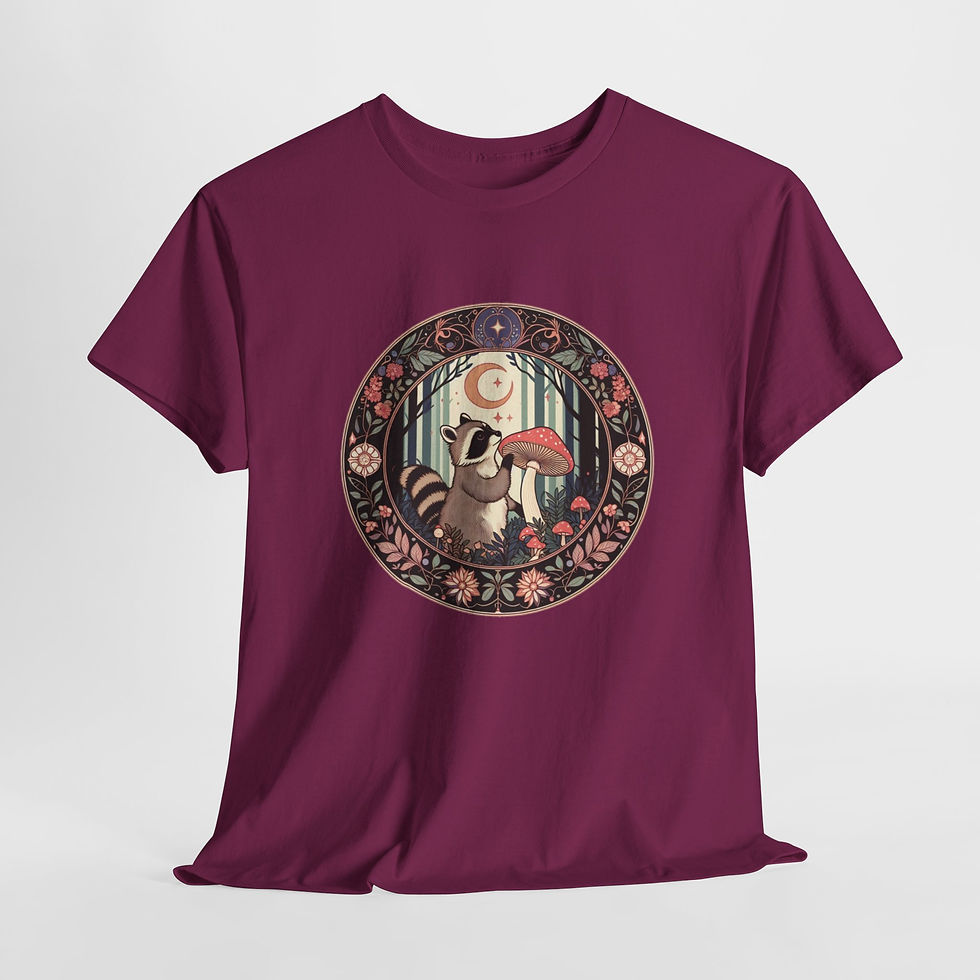 Thumbnail: Stargazing Raccoon Unisex Cotton Tee