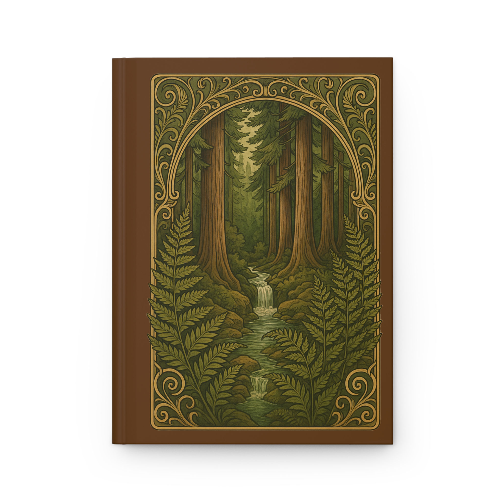 Hardcover Journal Ferns Art Nouveau Redwood Forest