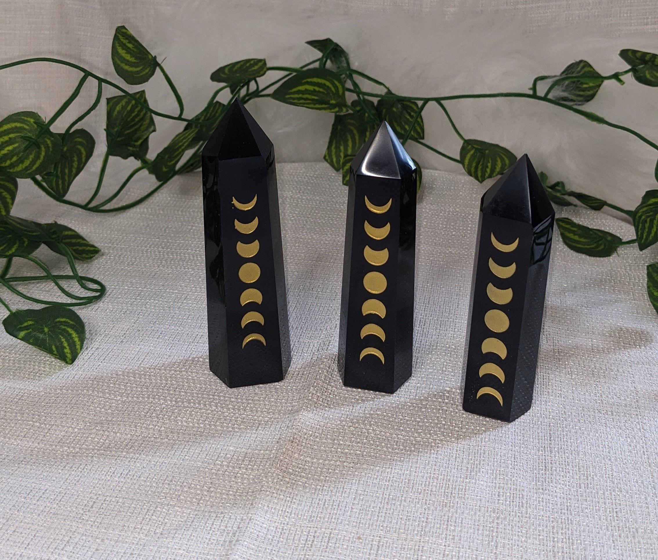 Black Obsidian Moon Phase Towers