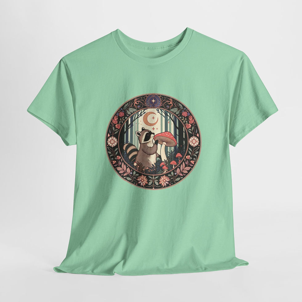 Thumbnail: Stargazing Raccoon Unisex Cotton Tee