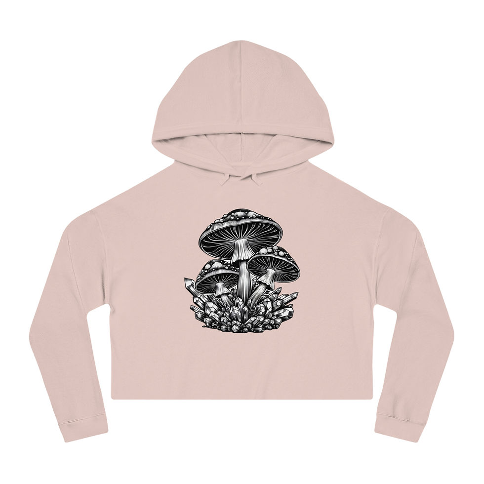 Thumbnail: Mystical Mushrooms Cropped Hoodie