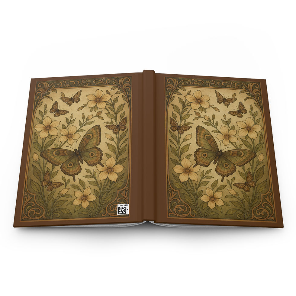 Thumbnail: Journal Butterfly Art Nouveau Flowers Hardcover Matte