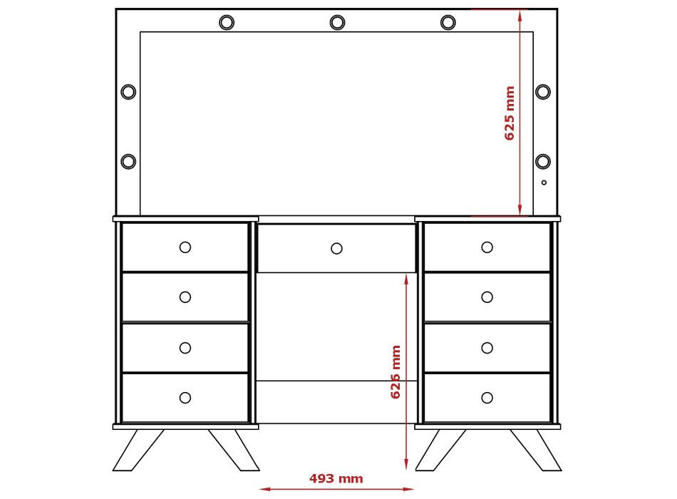 Miniatura: Penteadeira Eloá 8 gavetas +1