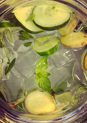 Fresh Infused Water | Cucumber Ginger & Basil
