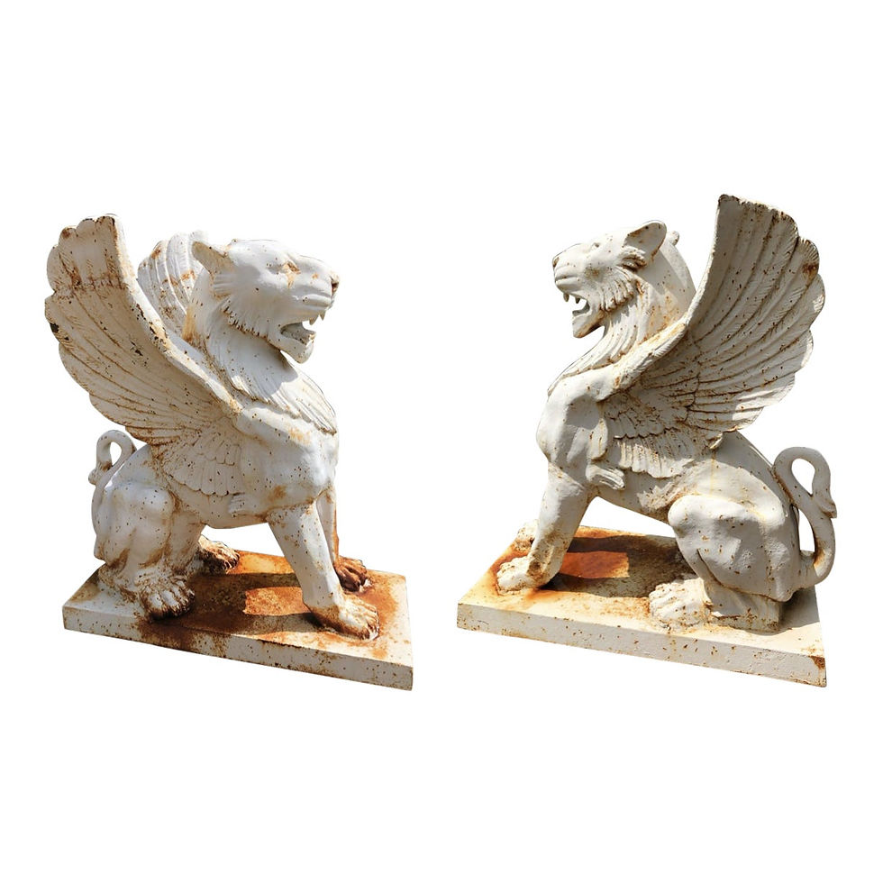 Colgate Estate Cast Iron Griffin Statues (Pair)
