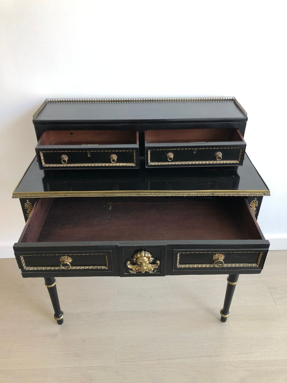 Thumbnail: 19thC Louis XIV Ebonized Mahogany Writing Desk
