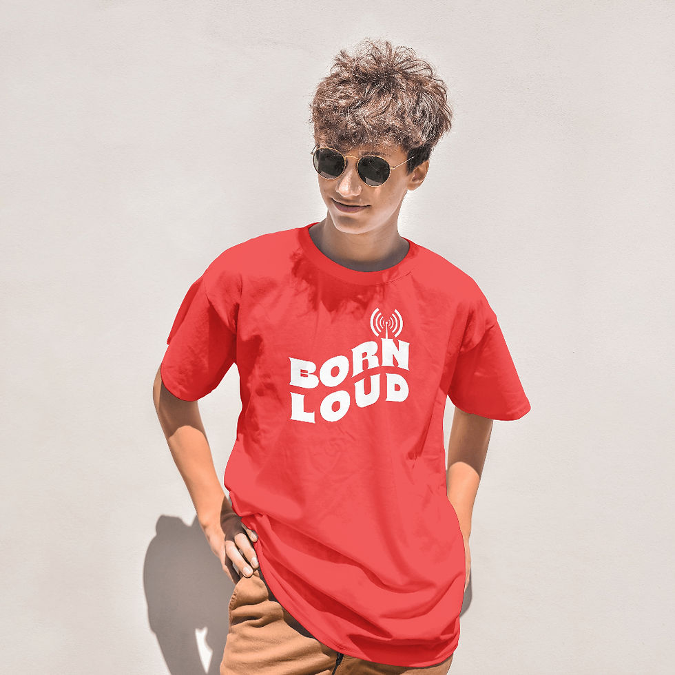 Thumbnail: Red | Born Loud | 220 GSM Oversized Cotton T-shirt