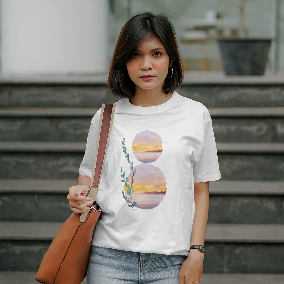 Thumbnail: White | Sunsets | 220 GSM Oversized Cotton T-shirt