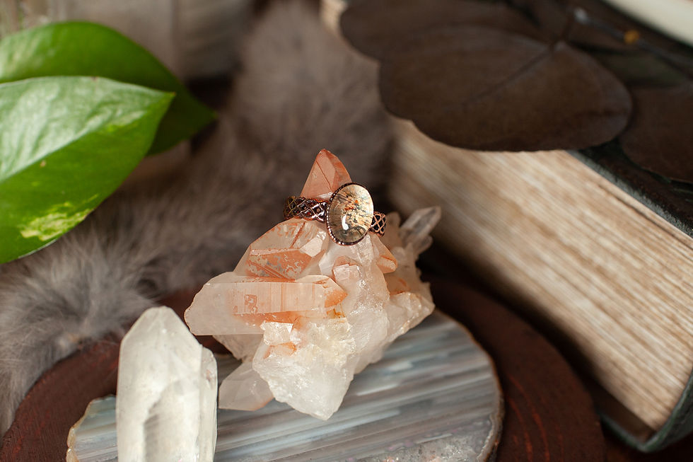 Thumbnail: Garden Quartz Copper Ring / Size 9 1/2