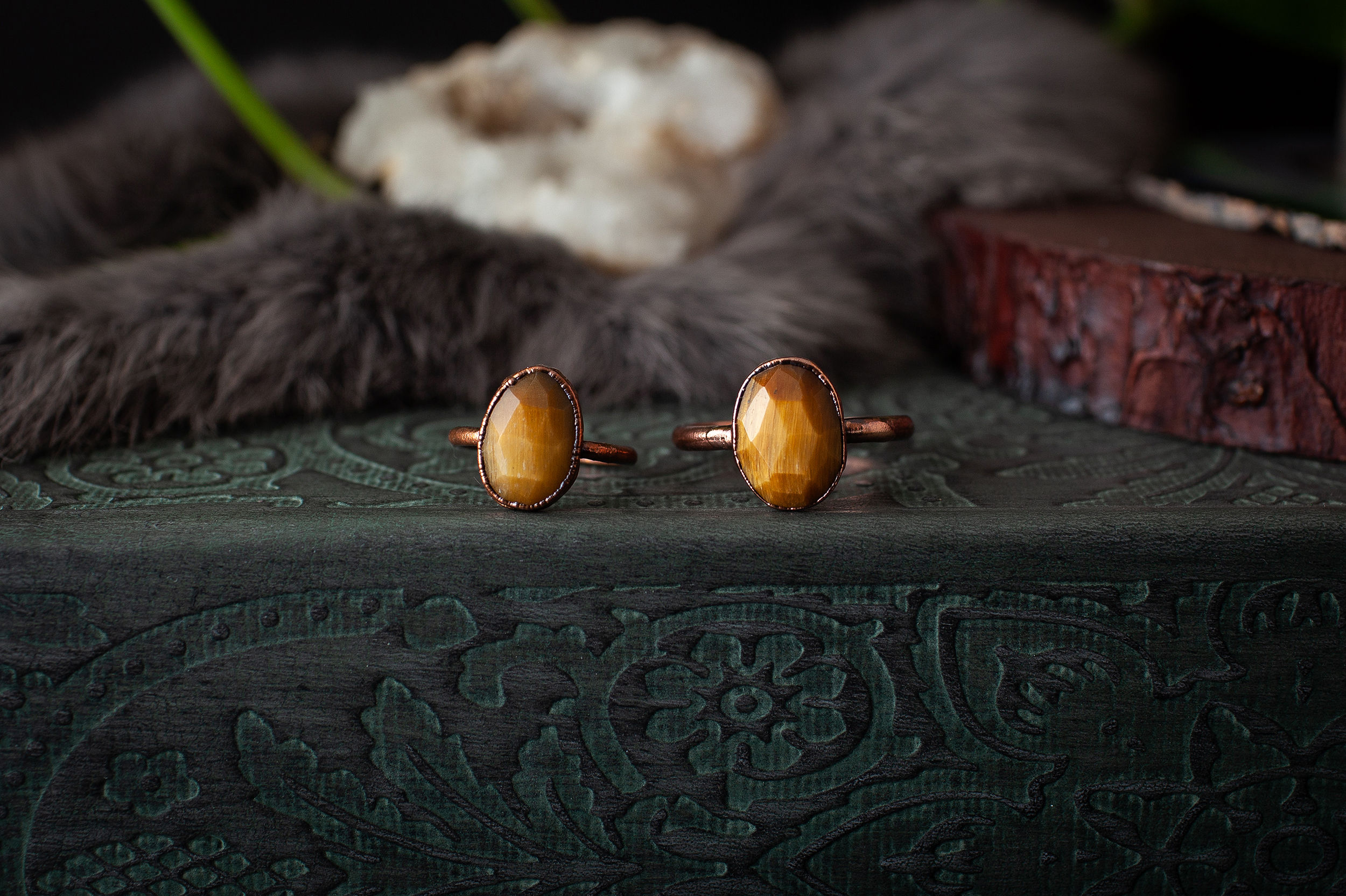 Copper Tigers Eye Ring