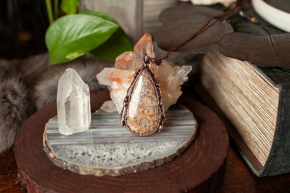 Thumbnail: Turritella Jasper Twig Necklace
