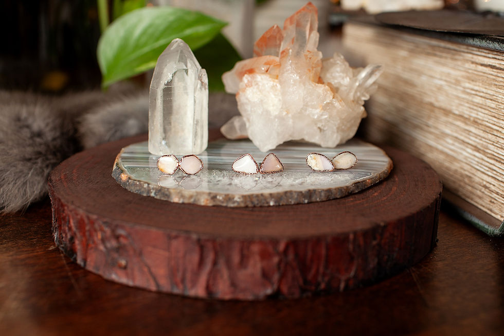 Thumbnail: Pink Opal Stud Earrings