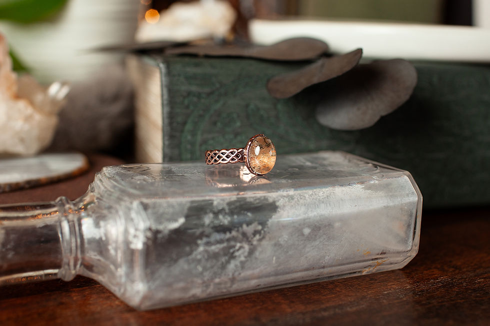 Thumbnail: Garden Quartz Copper Ring / Size 9 1/2