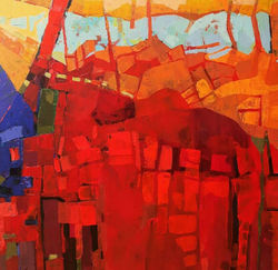 Horyzonty, olej na płótnie, 70x70, 2018'