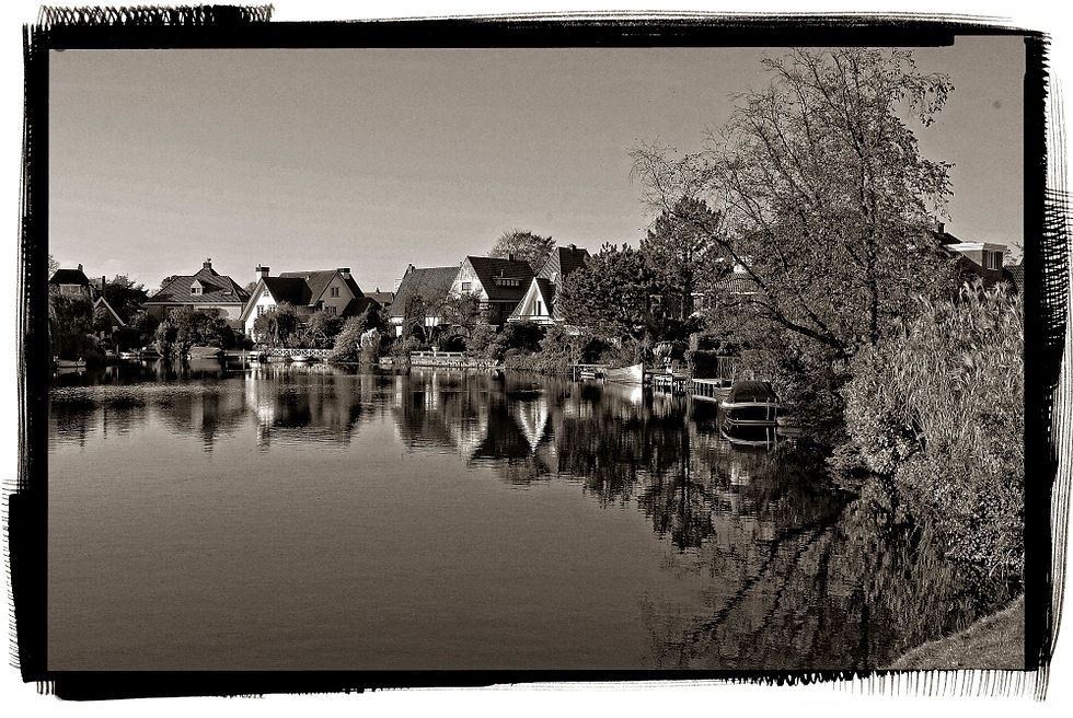 Miniatura: lago com casas na holanda