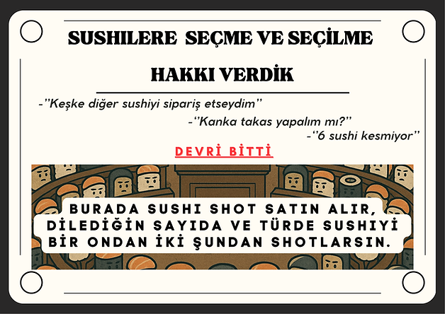 sushi shot slogan