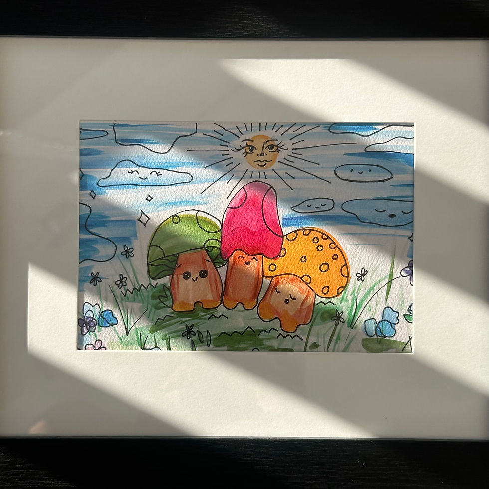 Thumbnail: "joyful trio" 5x7" art print