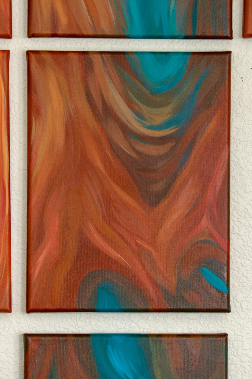 Thumbnail: "healing in the redwood forest” six piece 11 x 14" original painting