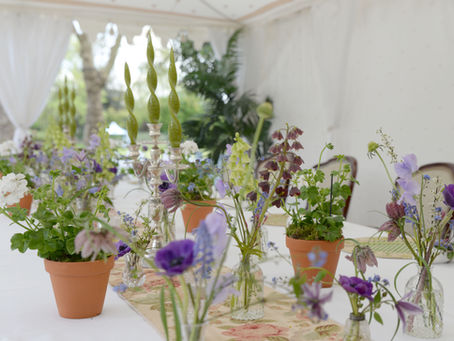 bud vases on a table 