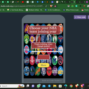 NBA team selector app