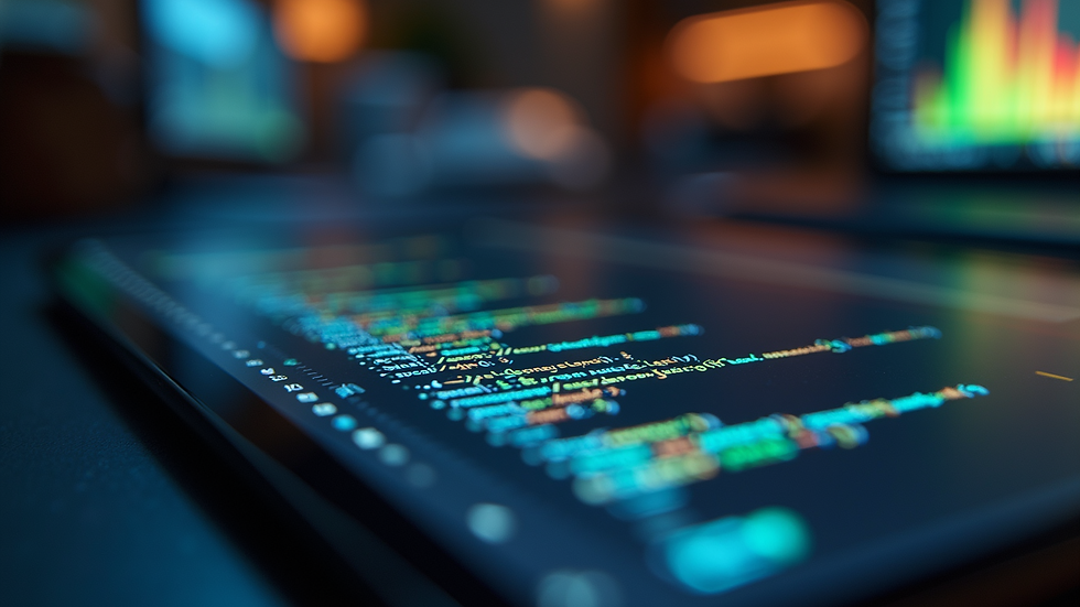 Close-up of a colorful coding project on a tablet screen