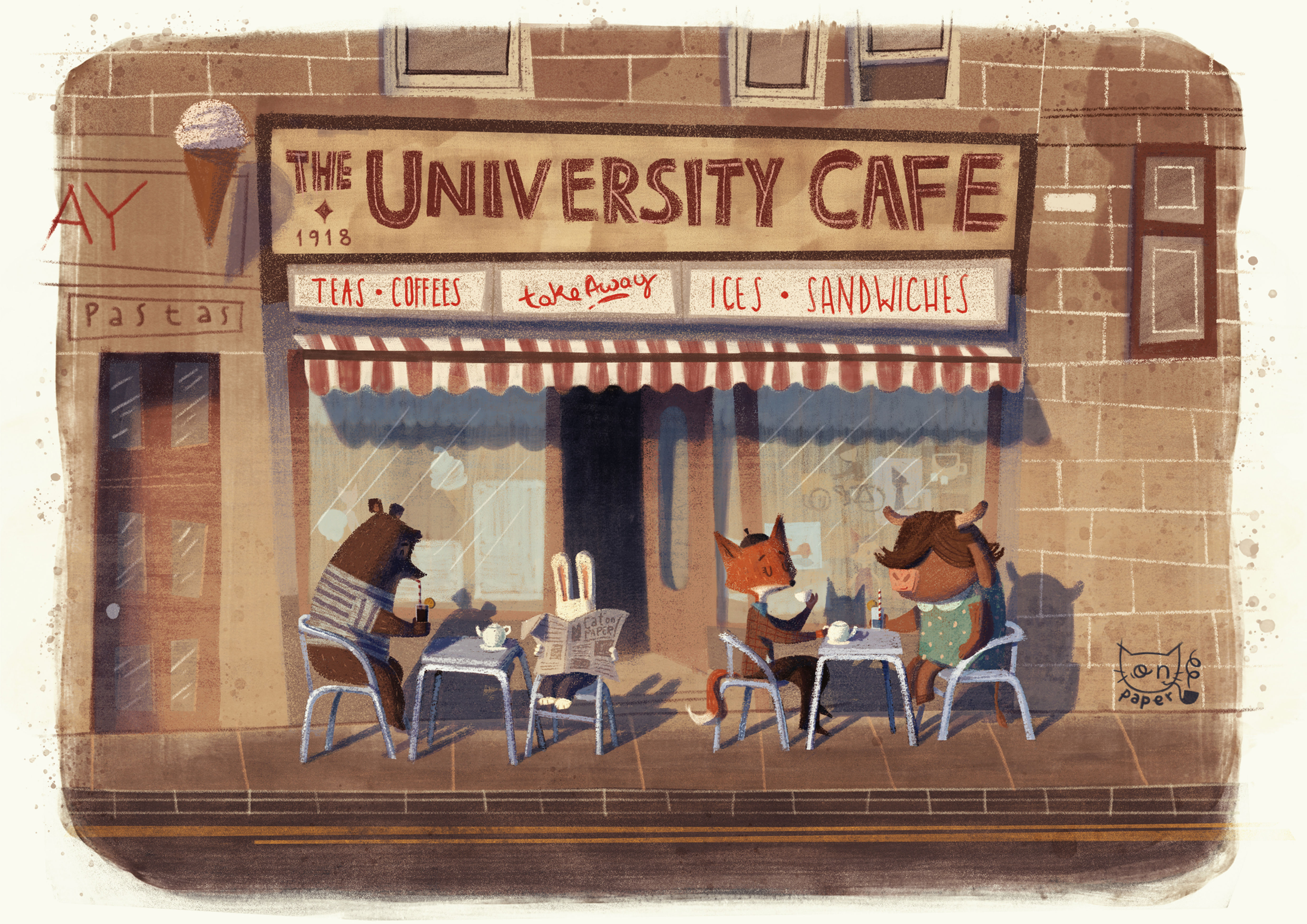 'University Cafe' A4 print