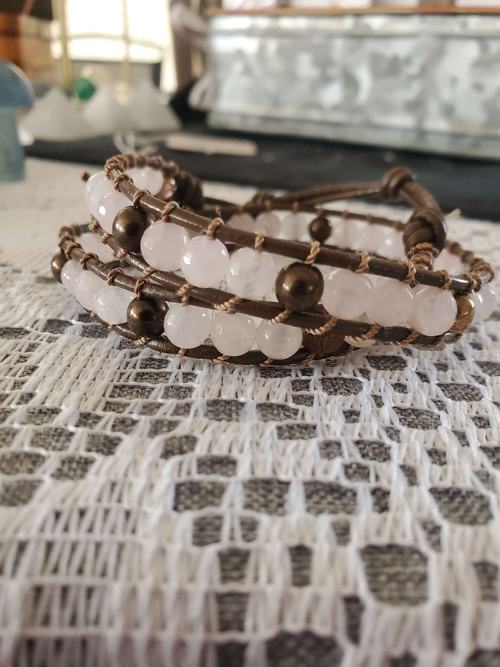 Rose Quartz Double Wrap Bracelet