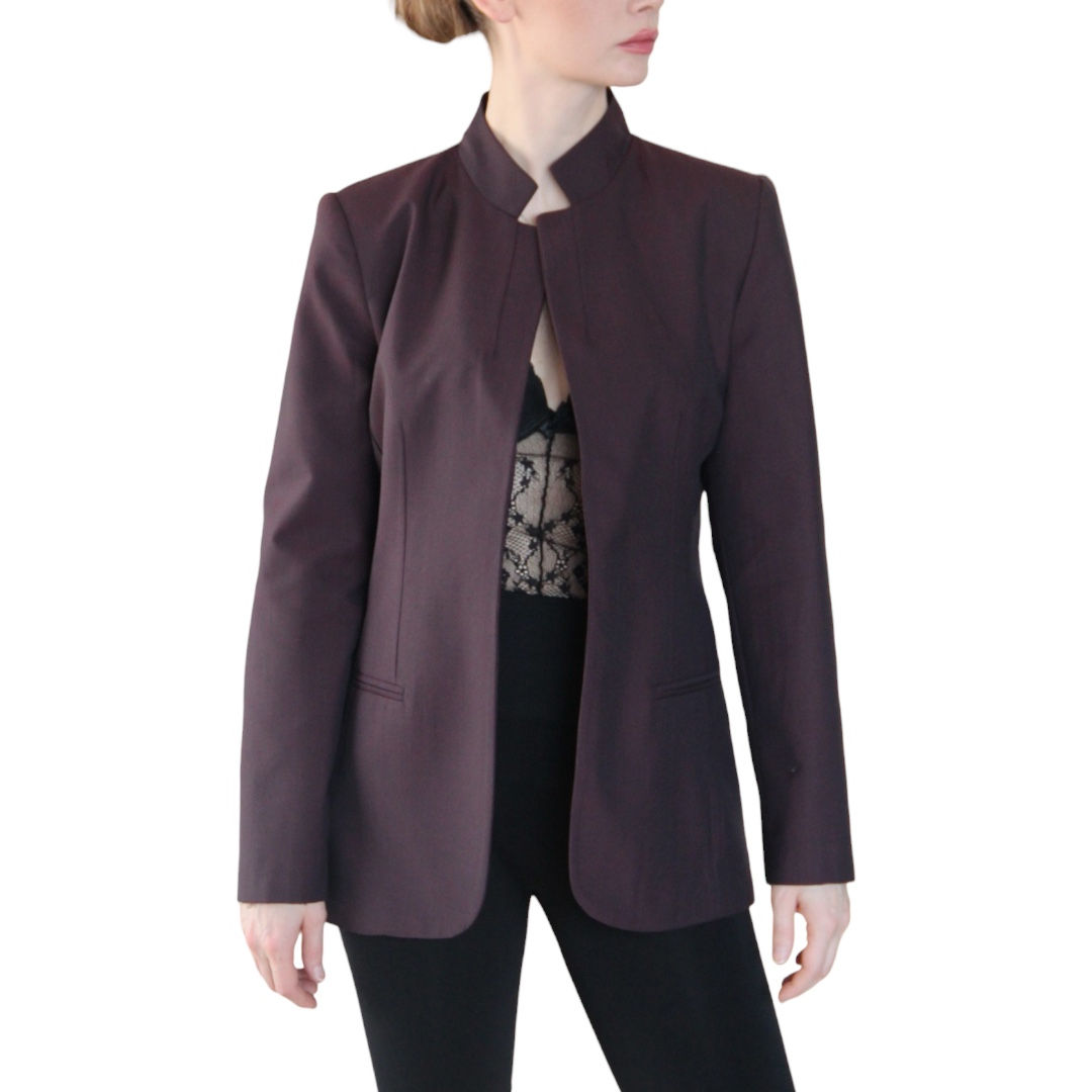 Bordo Dik Yaka Blazer