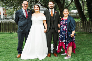 A selection of group shots from a wedding at Sopley Mill with the couple's family and friends