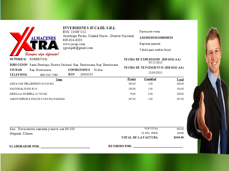 FACTURA MEDIA CARTA