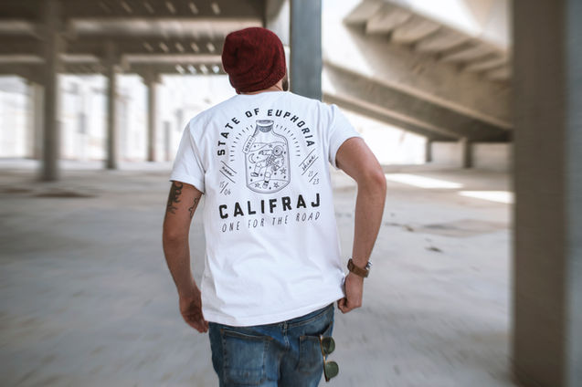 Professional lifestyle photography of a t-shirt clothing brand company in contruction in Dubai by Stephen Godenzie