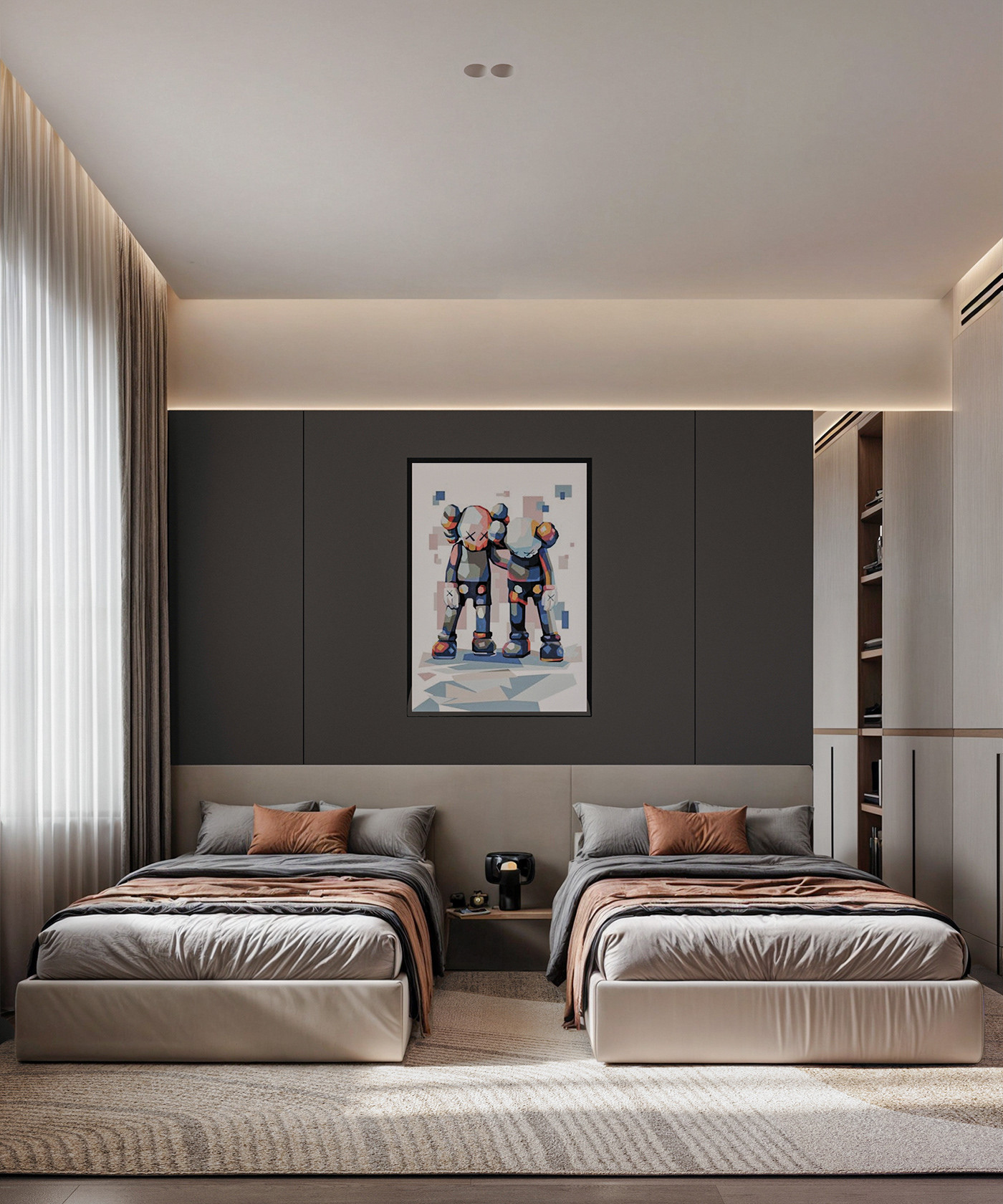 Kullanıcı deneyimi ön planda tutularak tasarlanmış yaşam alanı render görseli.