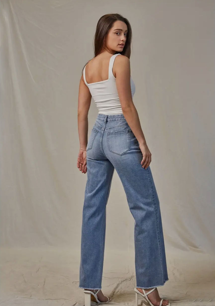 Thumbnail: Mica Denim Super High Wide Leg-Super Soft