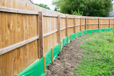 A garden annexe site being prepped for construction