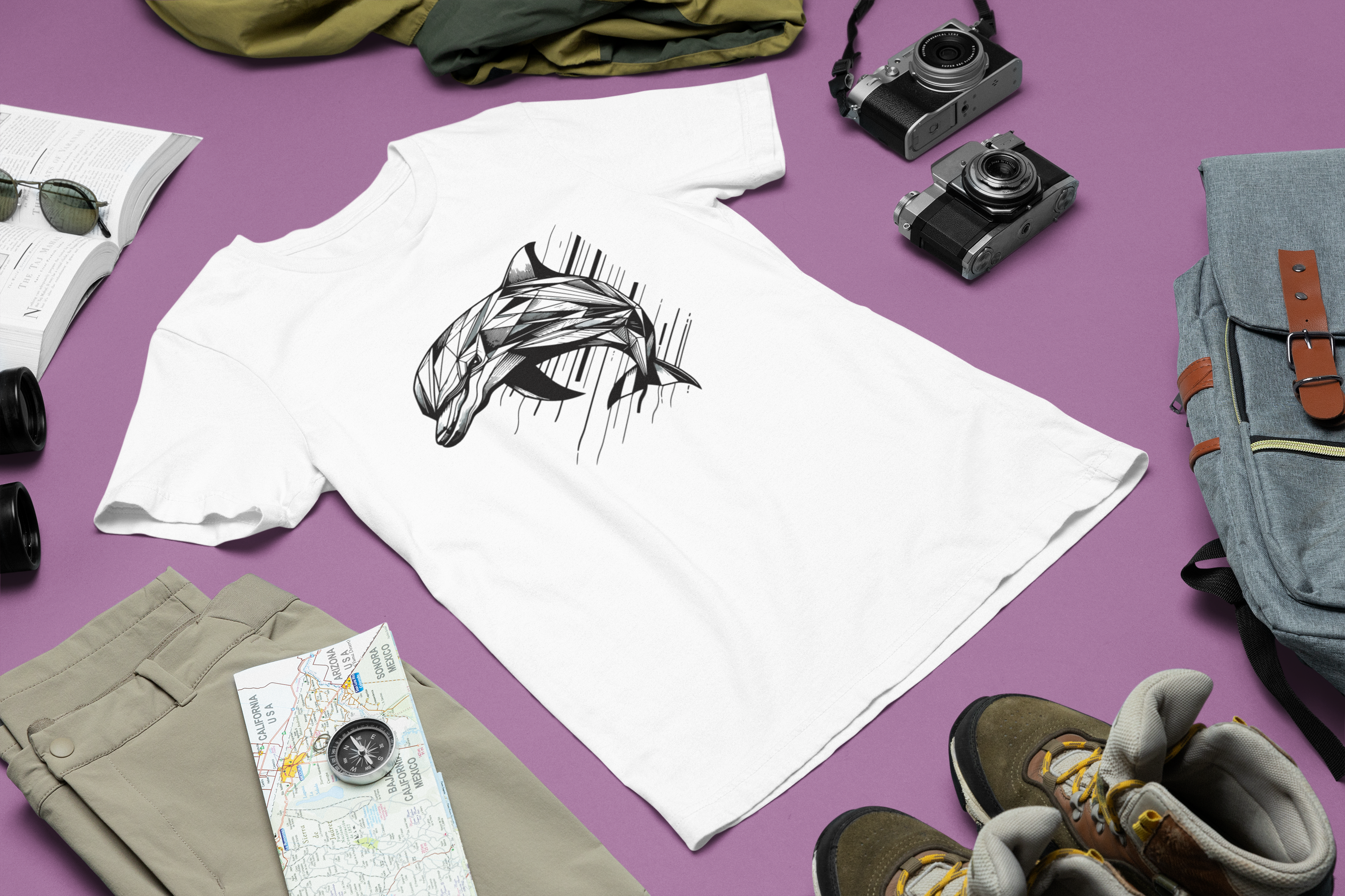 Geometric Animals Dolphin Shirt