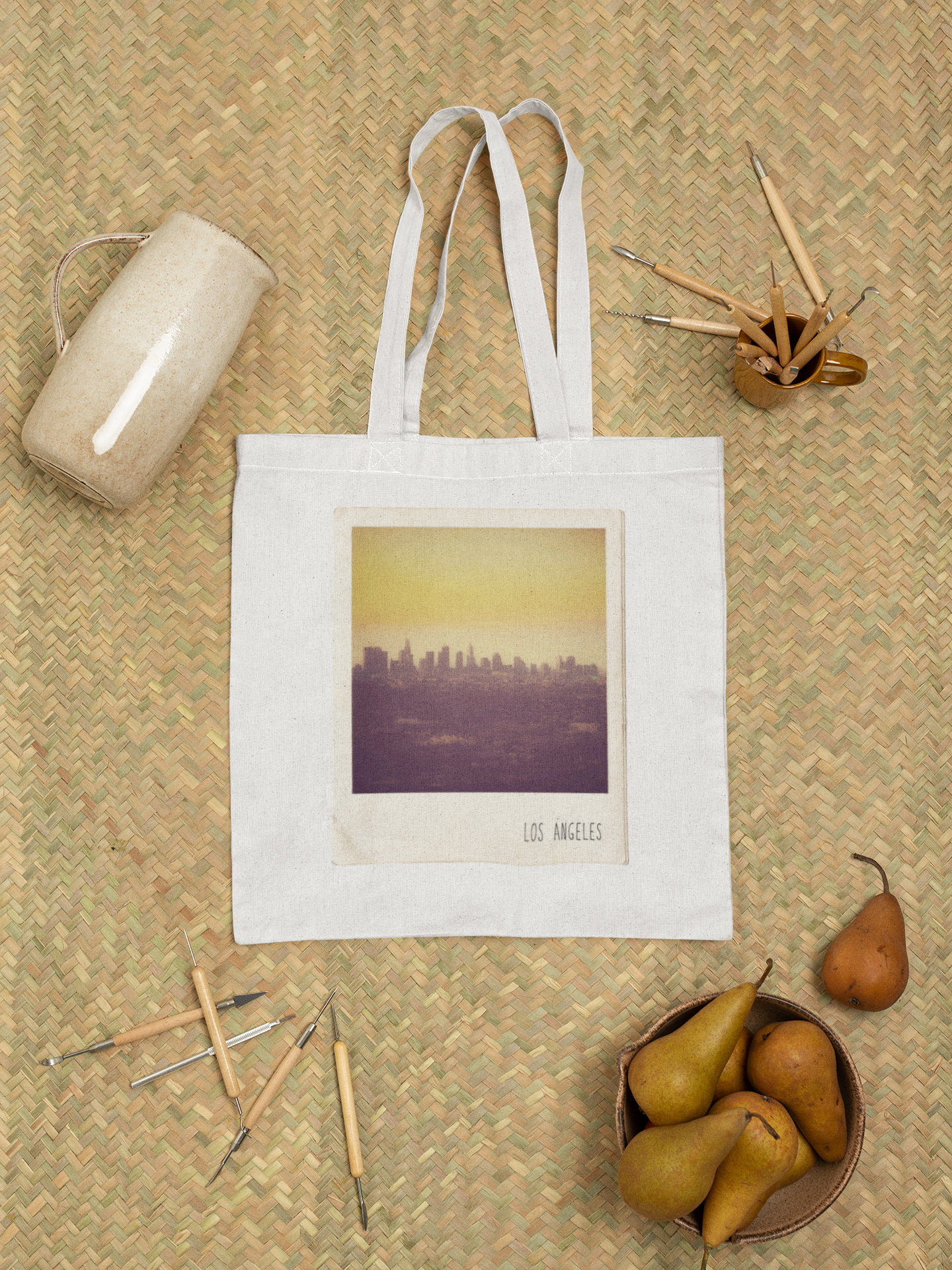 Los Angeles Polaroid Style Tote Bag