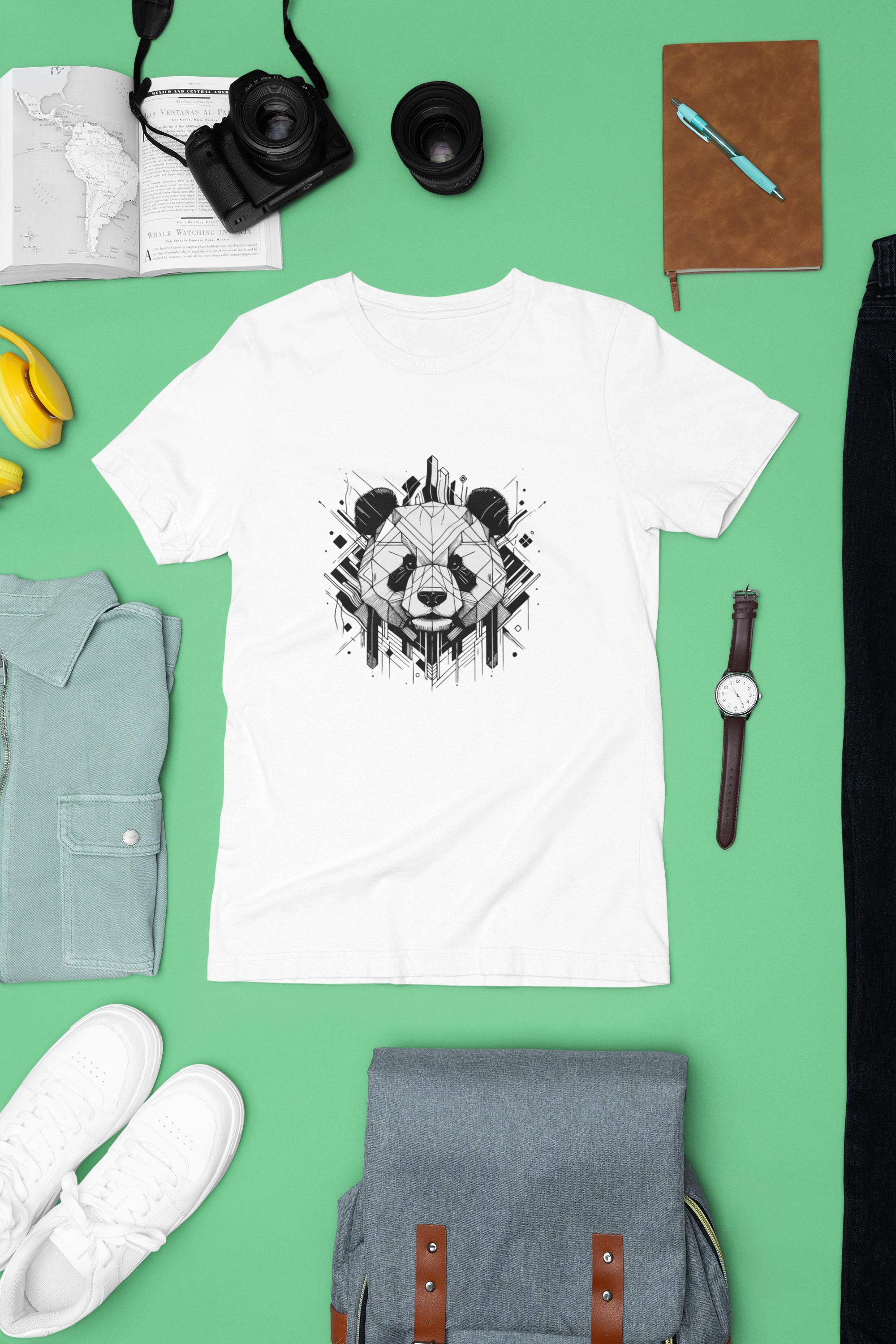 Geometric Animals Panda Shirt