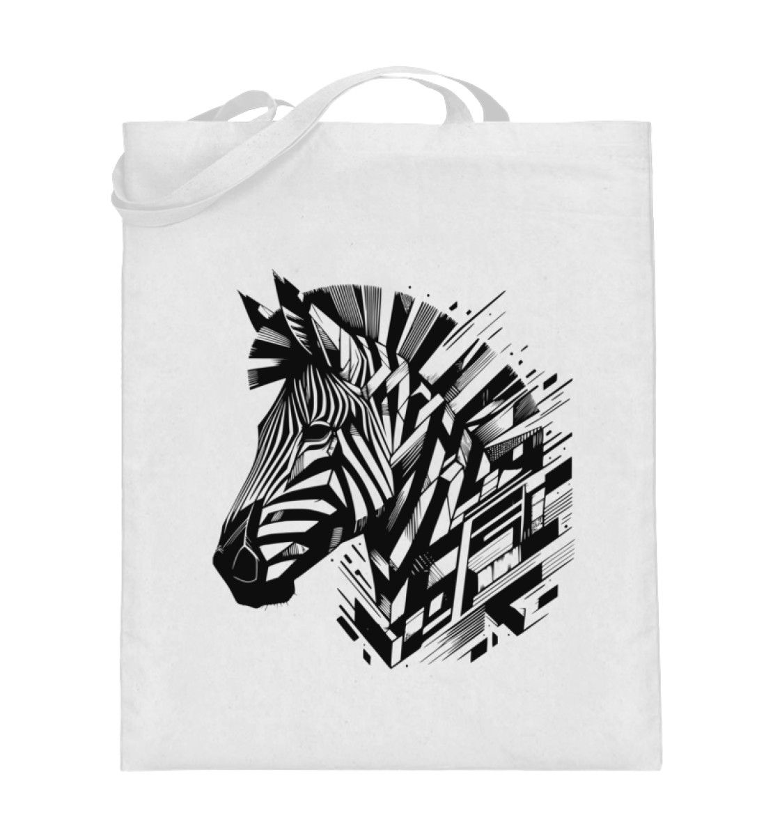 Geometric Animals Zebra Shirt Tote Bag