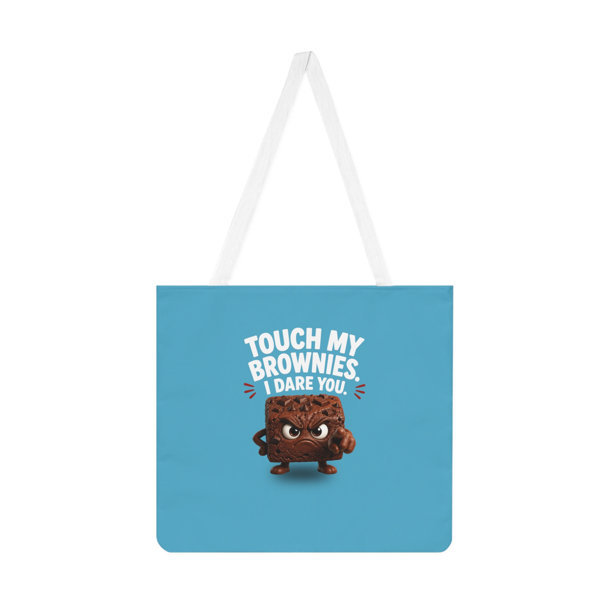 Funny "Touch My Brownies I Dare You" Tote Bag — Cute Angry Brownie Shoulder Tote