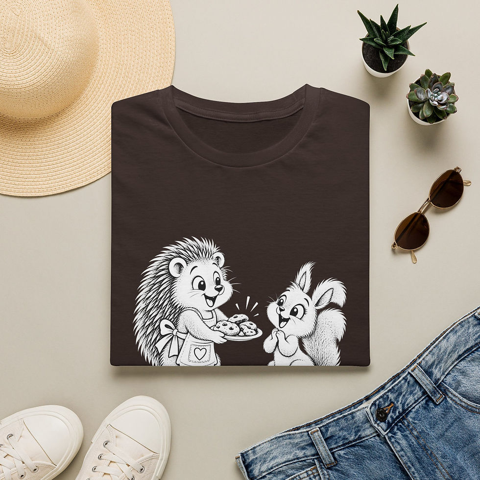 Thumbnail: Cute Hedgehog & Bunny T‑Shirt — 'They're Gluten Free.." funny T-shirt