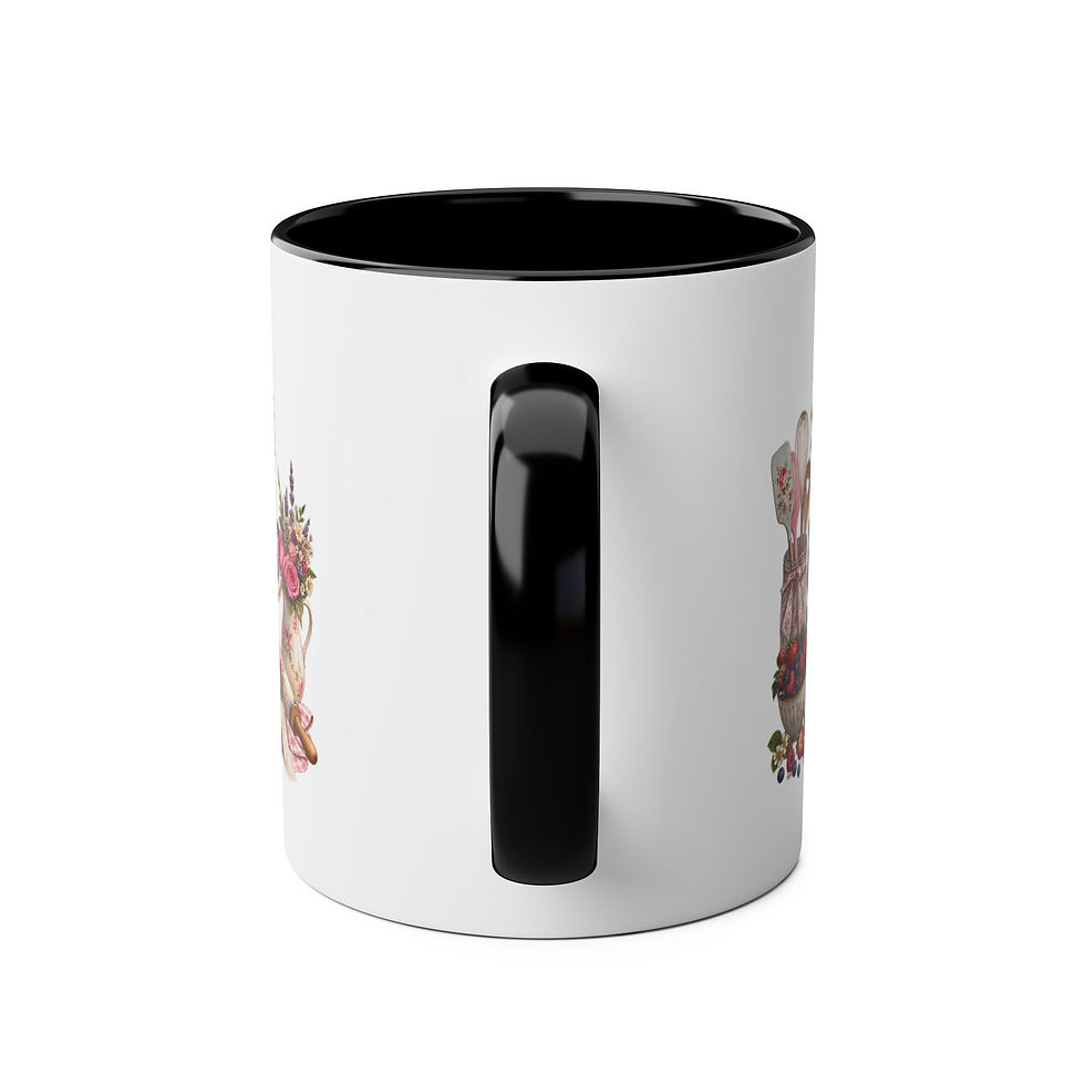 Thumbnail: Baking Floral Cake Mug — 11oz Two-Tone Coffee Cup