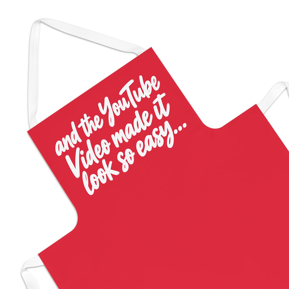 Thumbnail: Apron — "And the YouTube Video Made It Look So Easy" Red Kitchen Apron