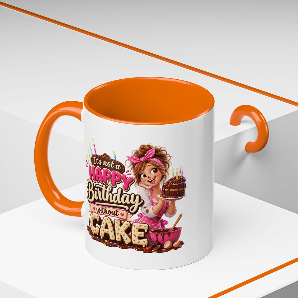 Thumbnail: Birthday Cake Coffee Mug — “It’s Not a Happy Birthday Without Cake” Accent Mug