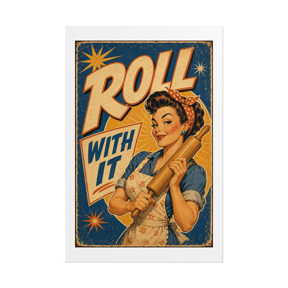 Thumbnail: Retro 'Roll With It' Vintage Kitchen Poster