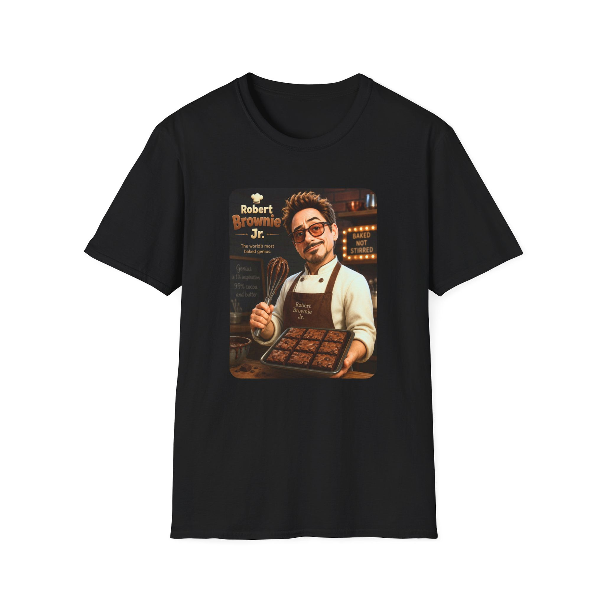 Robert Brownie Jr. Chef Portrait T-Shirt – Retro Pastry Baker Graphic Tee