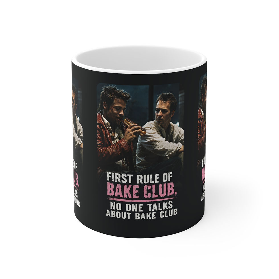 Thumbnail: Coffee Mug — "First Rule of Bake Club: No One Talks About Bake Club" Funny Gift