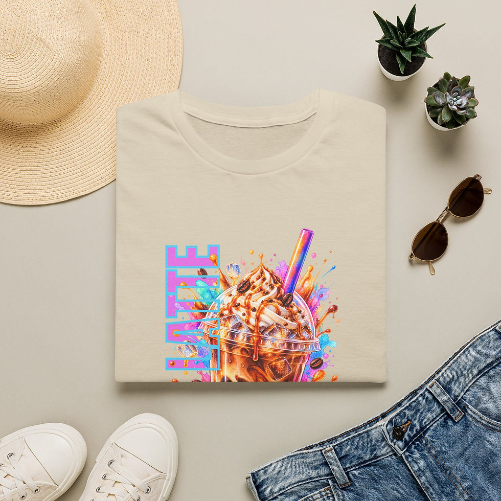 Thumbnail: Graphic T-Shirt — Colorful Iced Latte Design 