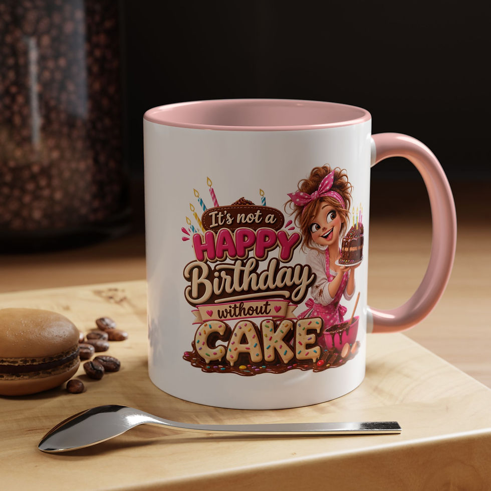 Thumbnail: Birthday Cake Coffee Mug — “It’s Not a Happy Birthday Without Cake” Accent Mug