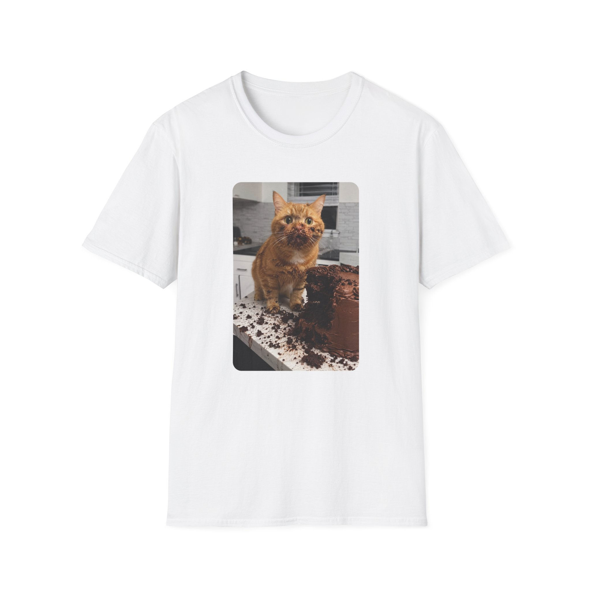 Orange Cat Cake Thief — Cute Ginger Cat Portrait Tee